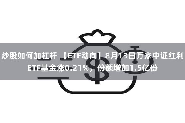 炒股如何加杠杆 【ETF动向】8月13日万家中证红利ETF基金涨0.21%，份额增加1.5亿份