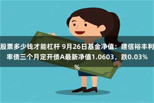 股票多少钱才能杠杆 9月26日基金净值：建信裕丰利率债三个月定开债A最新净值1.0603，跌0.03%