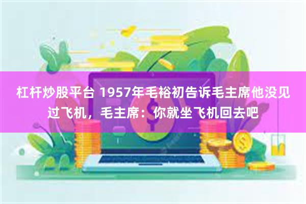 杠杆炒股平台 1957年毛裕初告诉毛主席他没见过飞机，毛主席：你就坐飞机回去吧